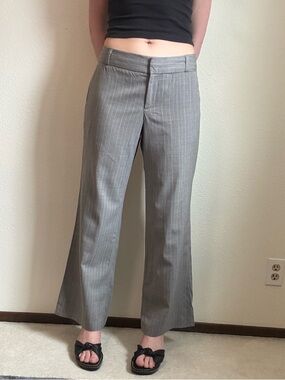 Y2K Banana Republic Low Rise Pinstripe Trousers Vintage 2000s Preppy Minimalist